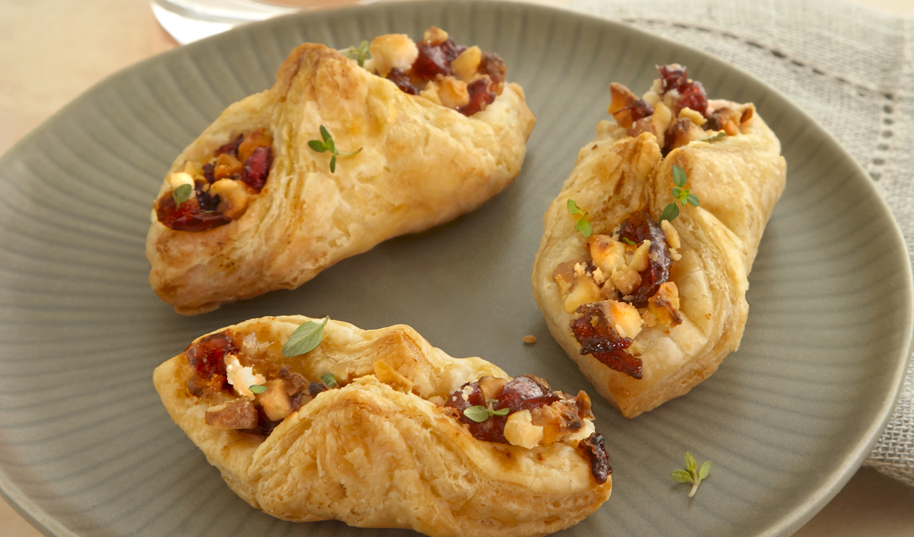 Goat Cheese, Cranberry Chutney & Toasted Walnut Envelopes - Puff Pastry