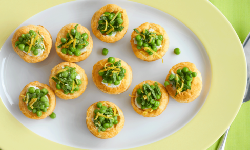 Pea Goat Cheese Fresh Mini Tartlets