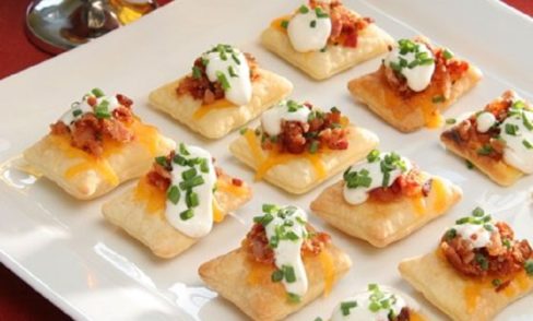 Bacon and Cheddar Puff Pastry Crisps