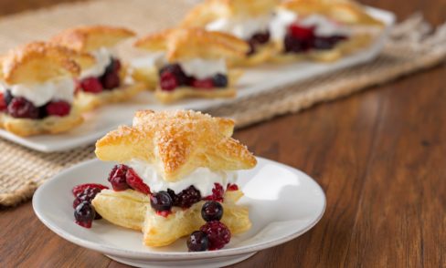 Puff Pastry Star Berry Cream Puffs