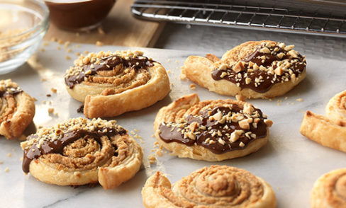 Chocolate Peanut Butter Puff Cookies