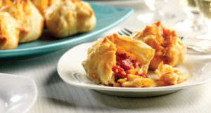 Roasted Red Pepper and Basil Puffs